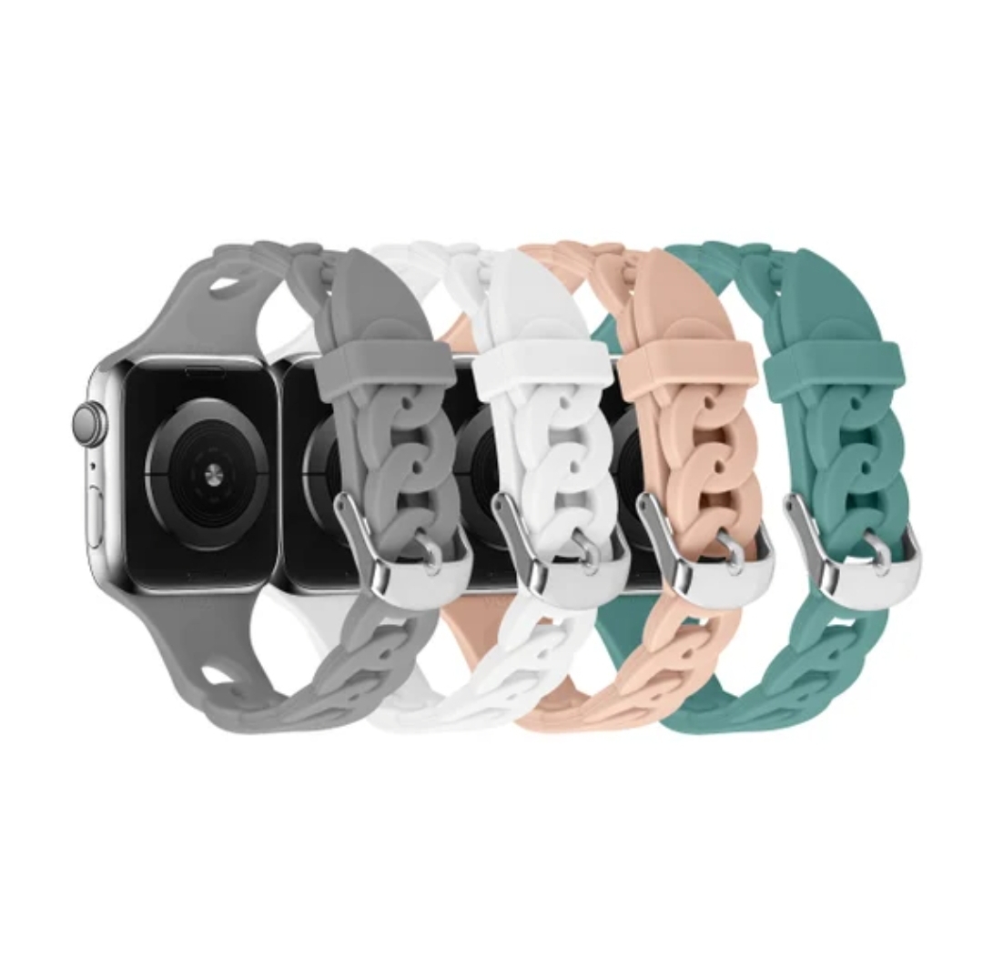 Twisted loop Chain Rose Silicone Apple Watch Band