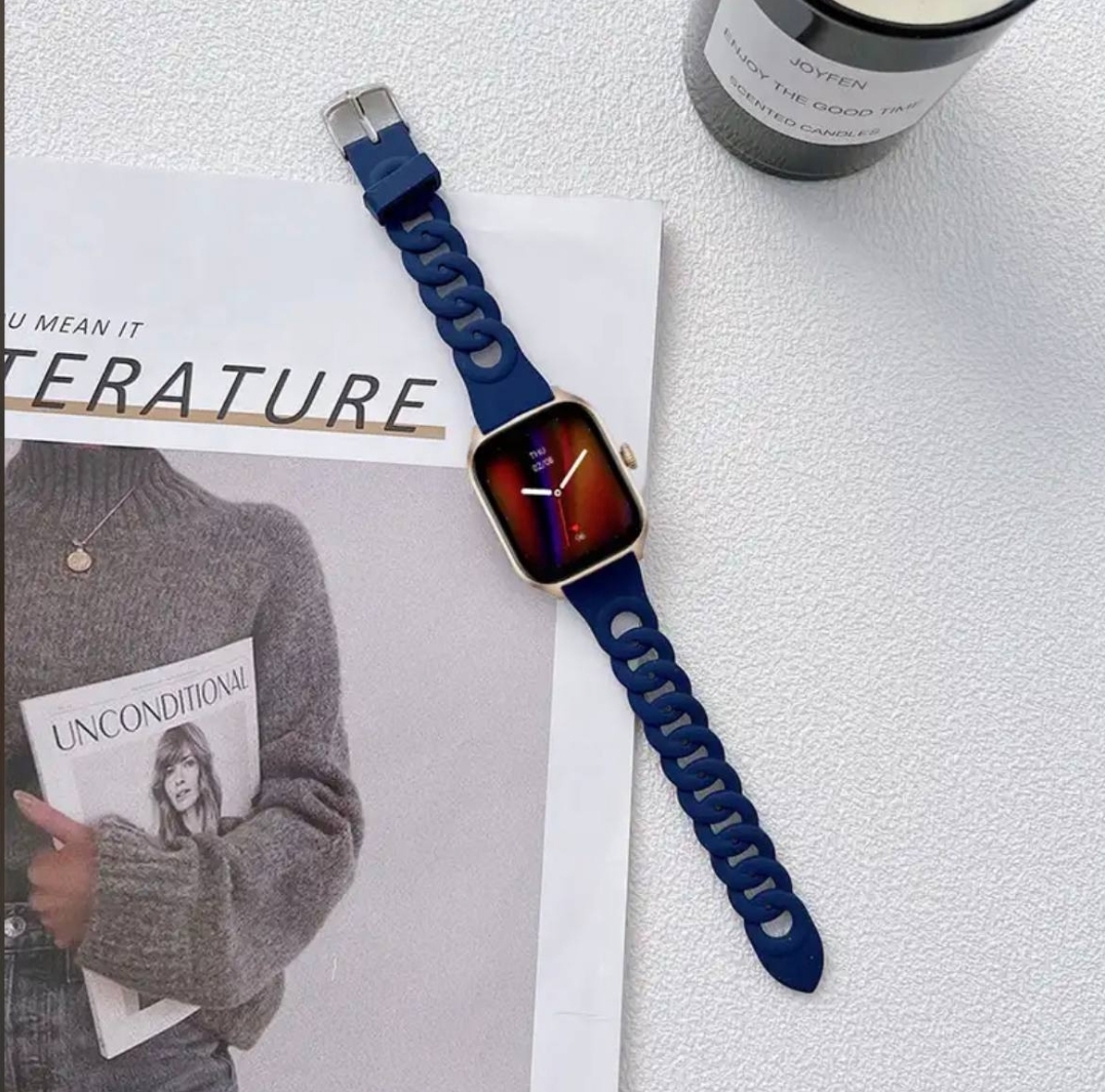 Twisted loop Chain Rose Silicone Apple Watch Band