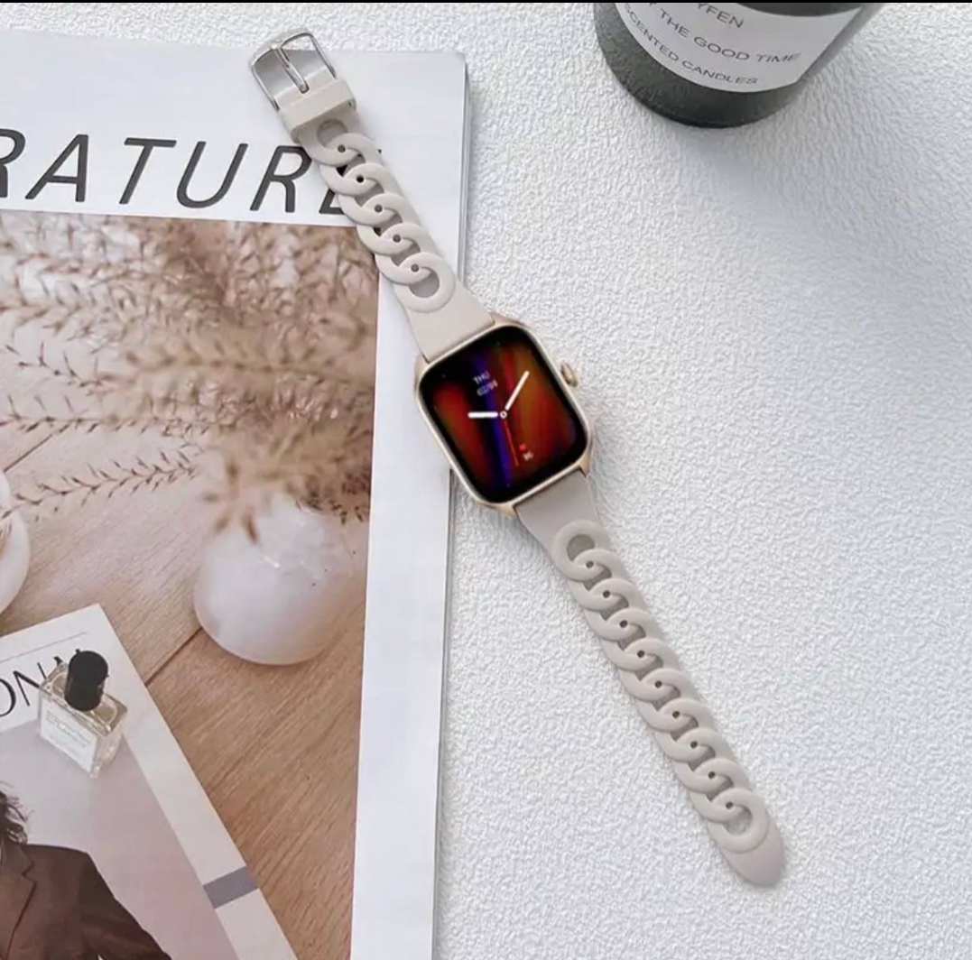 Twisted loop Chain Rose Silicone Apple Watch Band